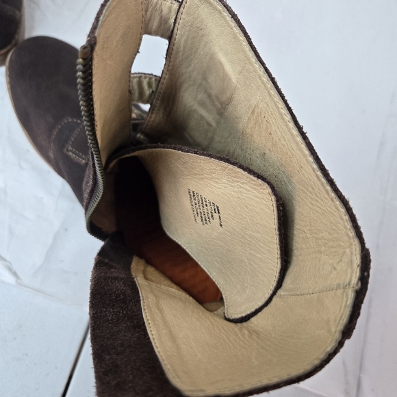 OLUKAI Elima Brown Pull Up Leather Buckle Strap High Ankle Boots Womens Size 11 - Picture 11 of 12